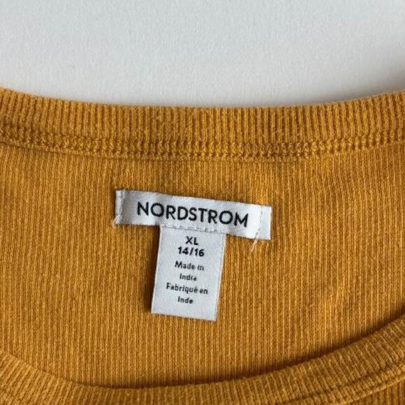 Nordstrom Kids' Lettuce Hem Yellow Myth Knit Top - Picture 3 of 5